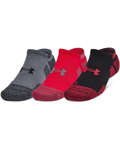 Under Armour Ua Performance Tech Pro 3-pack No Show Socks - Red