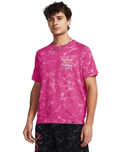 Under Armour Project rock shirt aus terry mit aufdruck für astro - Pink