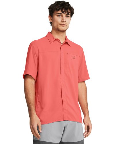 Under Armour Ua Fish Pro Hybrid Woven Short Sleeve - Red