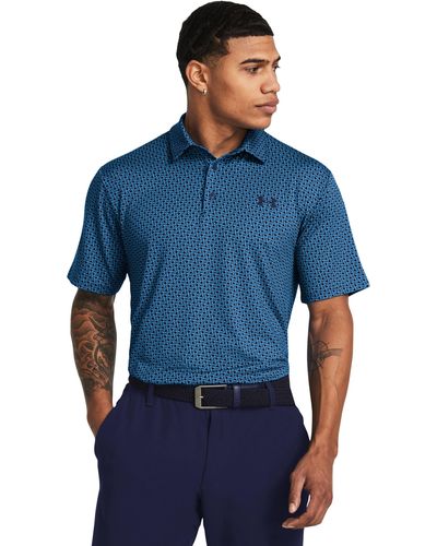 Under Armour Herenpolo Playoff 3.0 Printed - Blauw