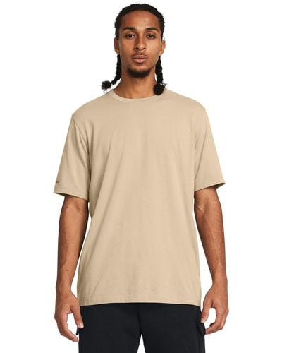 Under Armour Ua Icon Charged Cotton® Short Sleeve - Natural