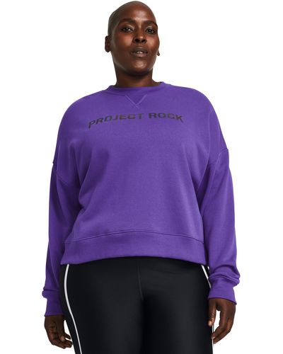 Under Armour Project Rock Heavyweight Terry Leg Day Crew - Purple