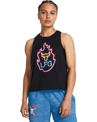 Under Armour Project Rock Neon Flame Tank - Blue