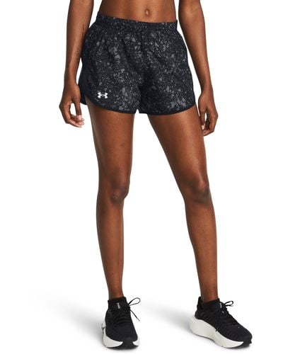Under Armour Damesshorts Fly-by Printed 8 Cm - Zwart