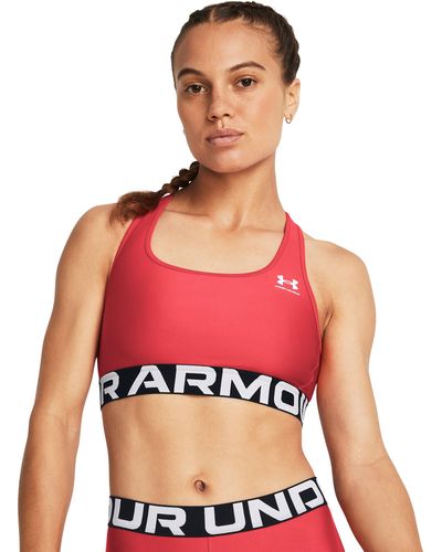 Under Armour Heatgear® armour mid sport-bh mit branding für - Rot