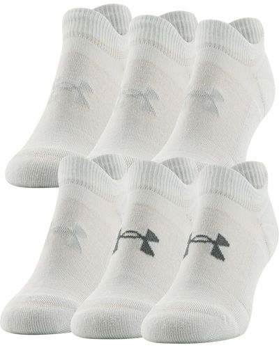 Under Armour Ua Cushioned 6-pack No Show Socks - White