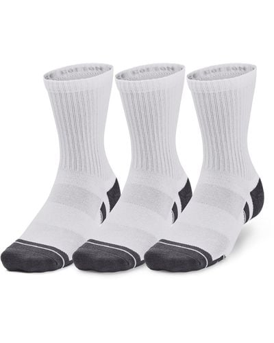 Under Armour Performance Cotton 3-pack Mid-crew Socks - White
