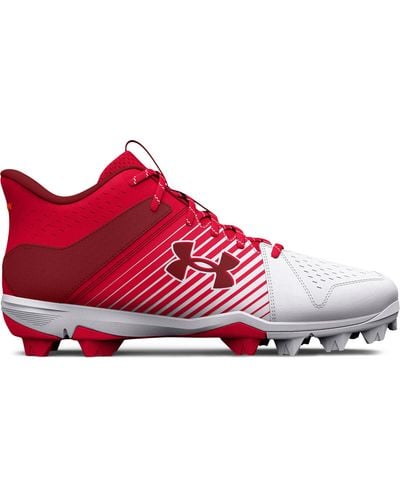 Under Armour Ua Leadoff Mid Rm Baseball Cleats - Red