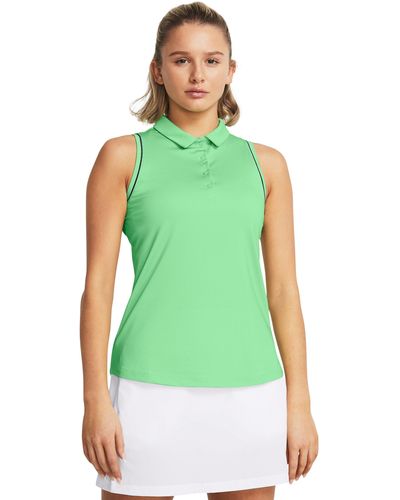 Under Armour Playoff Jacq Rd Sleeveless Polo - Green