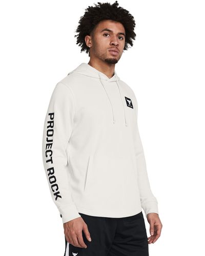 Under Armour Project Rock Terry Hoodie - White