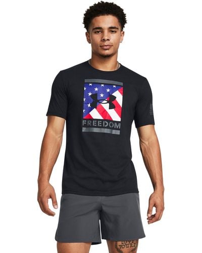 Under Armour Ua Freedom Big Flag Logo T-shirt - Blue