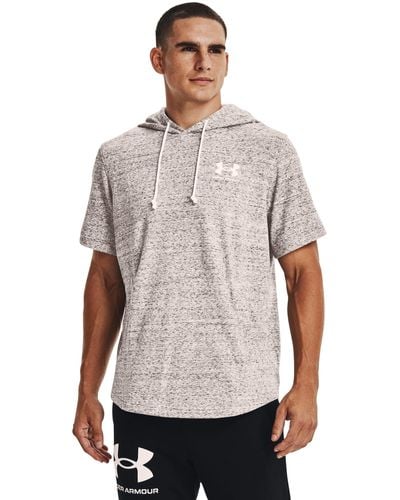 Under Armour Rival Terry Short Sleeve Hoodie - White