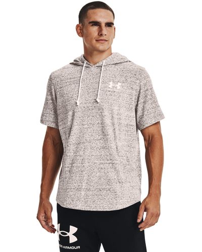 Under Armour Rival kurzarm-hoodie aus french terry - Weiß