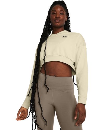 Under Armour Ua Rival Terry Oversized Crop Crew - Natural