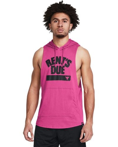 Under Armour Project Rock Rents Due Sleeveless Hoodie - Pink