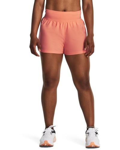 Under Armour Run stamina shorts (8 cm) für bubble peach / bubble peach / reflektierend l - Rot