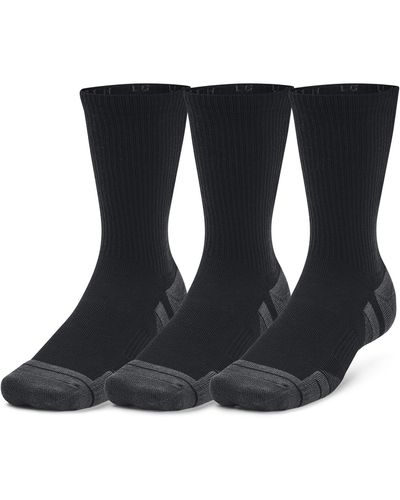 Under Armour Lot de 3 paires de chaussettes hautes performance tech unisexes - Noir
