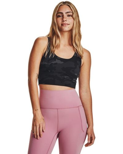 Under Armour Meridian Fitted Printed Crop Tank - Black