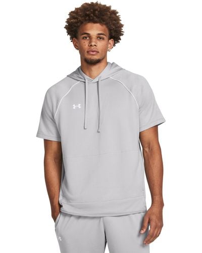 Under Armour Ua Command Warm-up Short Sleeve Hoodie - White