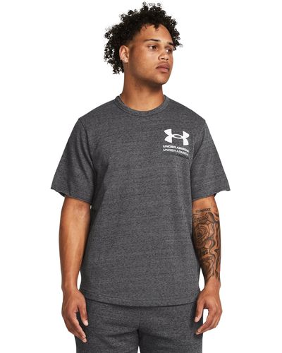 Under Armour Rival Terry Colorblock Short Sleeve - Grey
