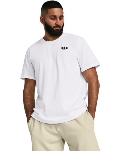 Under Armour Heavyweight Left Chest Patch Short Sleeve - White