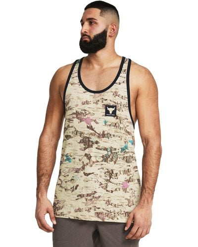 Under Armour Project Rock Camo Graphic Tank - Natural