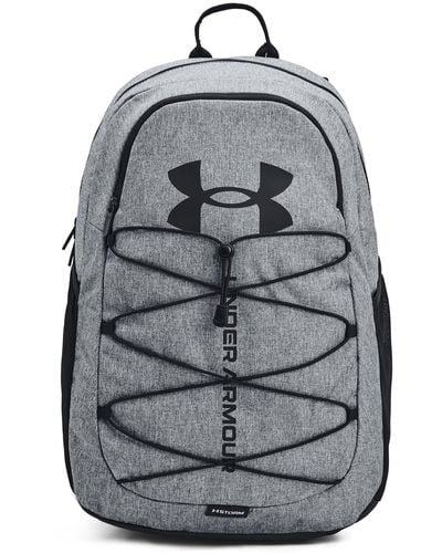 Under Armour Hustle sport backpack pitch gray medium heather/ black/ black - Grau