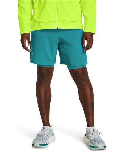 Under Armour Launch 2-in-1 -laufshorts circuit teal / circuit teal / reflektierend s - Grün