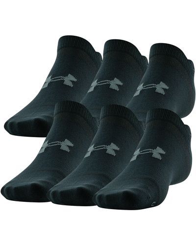 Under Armour Set Of 6 Pairs Essential Lite No Show Socks - Black