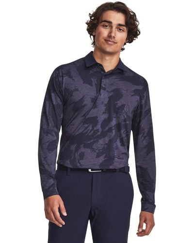 Under Armour Playoff Jacq Rd Long Sleeve Polo - Blue