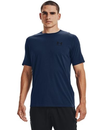 Under Armour Sportstyle T-shirt Met Linkerborst - Blauw