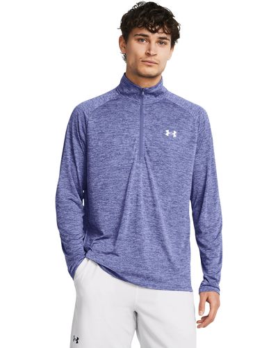 Under Armour TechTM shirt mit 1⁄2-zip, langärmlig starlight / weiß l - Lila