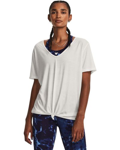 Under Armour Camiseta project rock completer deep v - Blanco