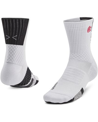 Under Armour Chaussettes mi-hautes curry armourdryTM playmaker unisexe - Gris