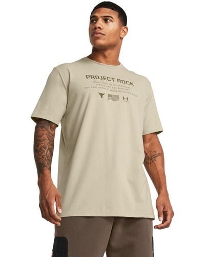 Under Armour Project Rock Veterans Day Short Sleeve - Natural