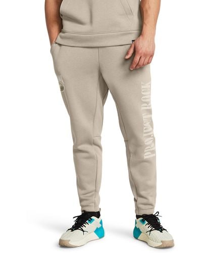 Under Armour Project Rock Essential Fleece joggers - Natural