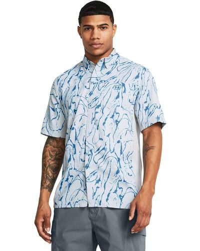 Under Armour Ua Fish Pro Hybrid Woven Printed Short Sleeve in White for Men