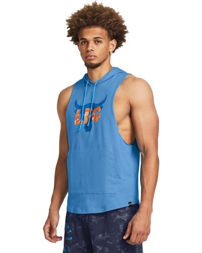 Under Armour Project Rock Lfg Graphic Sleeveless Hoodie - Blue