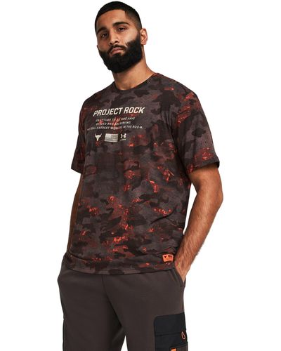 Under Armour Project Rock Veterans Day Printed Short Sleeve - Brown