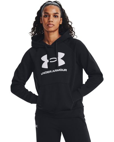 Under Armour Felpa con cappuccio rival fleece big logo - Blu