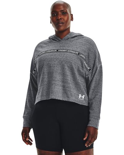 Under Armour Ua Rival Terry Crop Hoodie - Gray