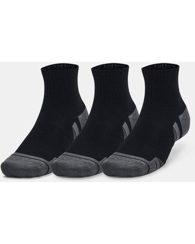Under Armour Calze Performance Cotton 3-Pack Qrter / / Pitch Grigio - Nero