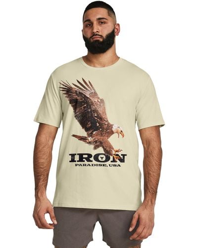 Under Armour Project rock eagle kurzarm-shirt mit grafik für silt / schwarz l