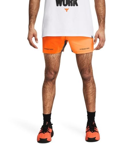 Under Armour Shorts project rock ultimate 5" training printed - Arancione