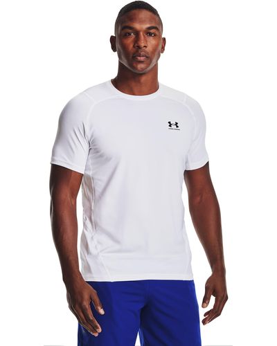 Under Armour Herentop Heatgear® Fitted Met Korte Mouwen - Wit