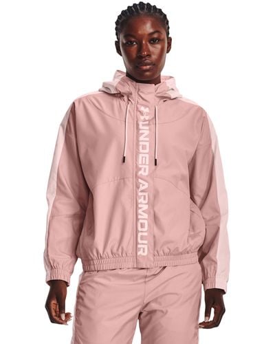 Under Armour Ua Rush Woven Full-zip Jacket - Pink