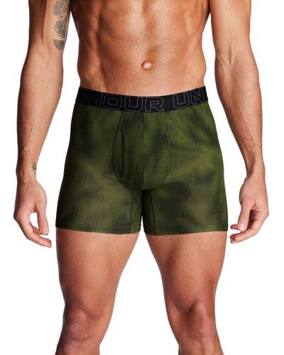 Under Armour Performance cotton boxerjock® 15 cm mit aufdruck im 3er-pack für marine od - Grün