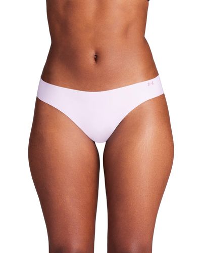 Under Armour Pure Stretch 3-pack No Show Thong - White