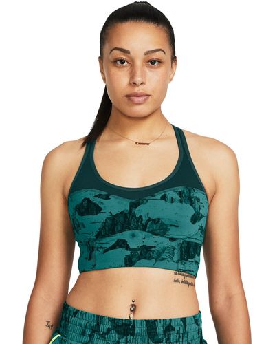 Under Armour Project Rock Infinity Let's Go Ll Printed Bra - Green