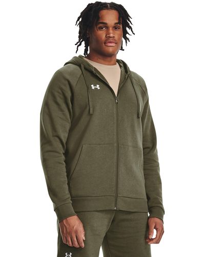 Under Armour Rival fleece-hoodie mit durchgehendem zip für marine od - Grün